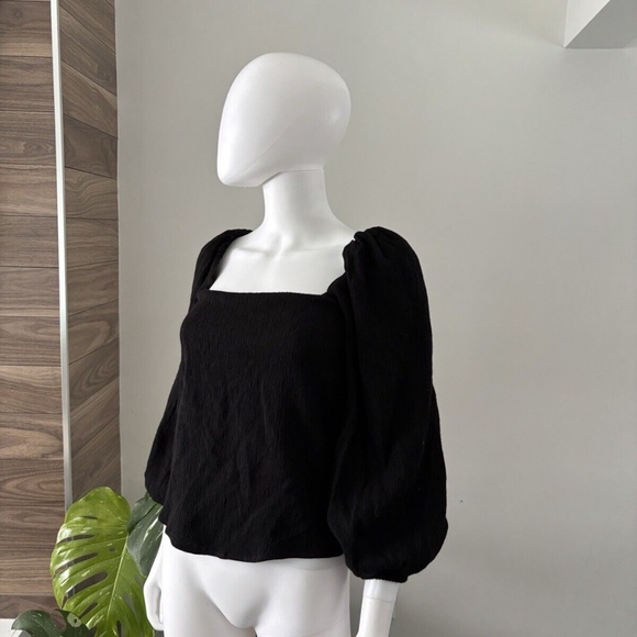 Johanna Ortiz Black Desert Balloon-Sleeve Crepe Top Sz 0 / XXS NWT❤️ - Picture 5 of 11